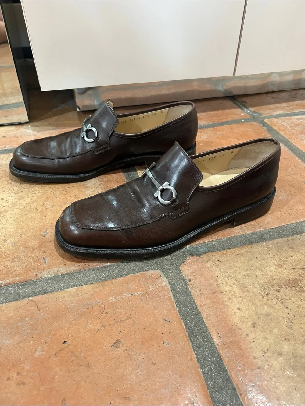 Salvatore Ferragamo Men's Brown Leather Bit Loafers
